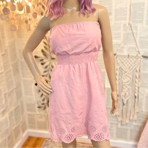 Pink Rose Strapless Cotton Mini Sz Jr M